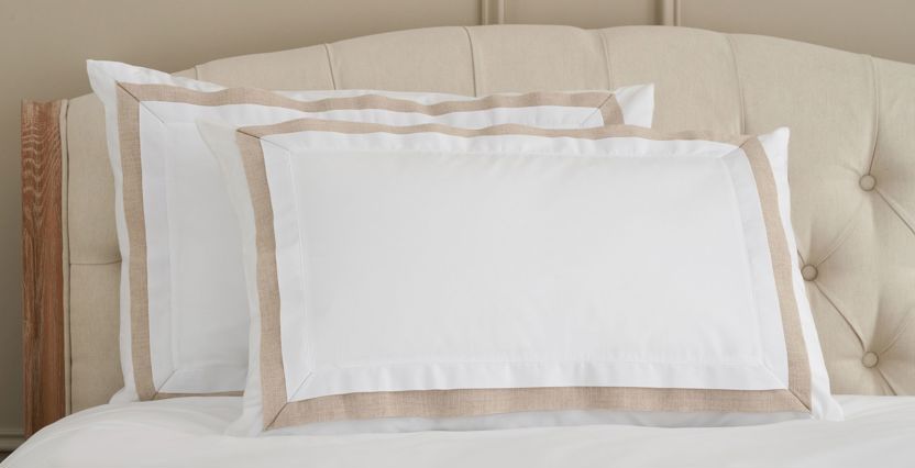 Natural Collection Linen Border Pillowcase Pair